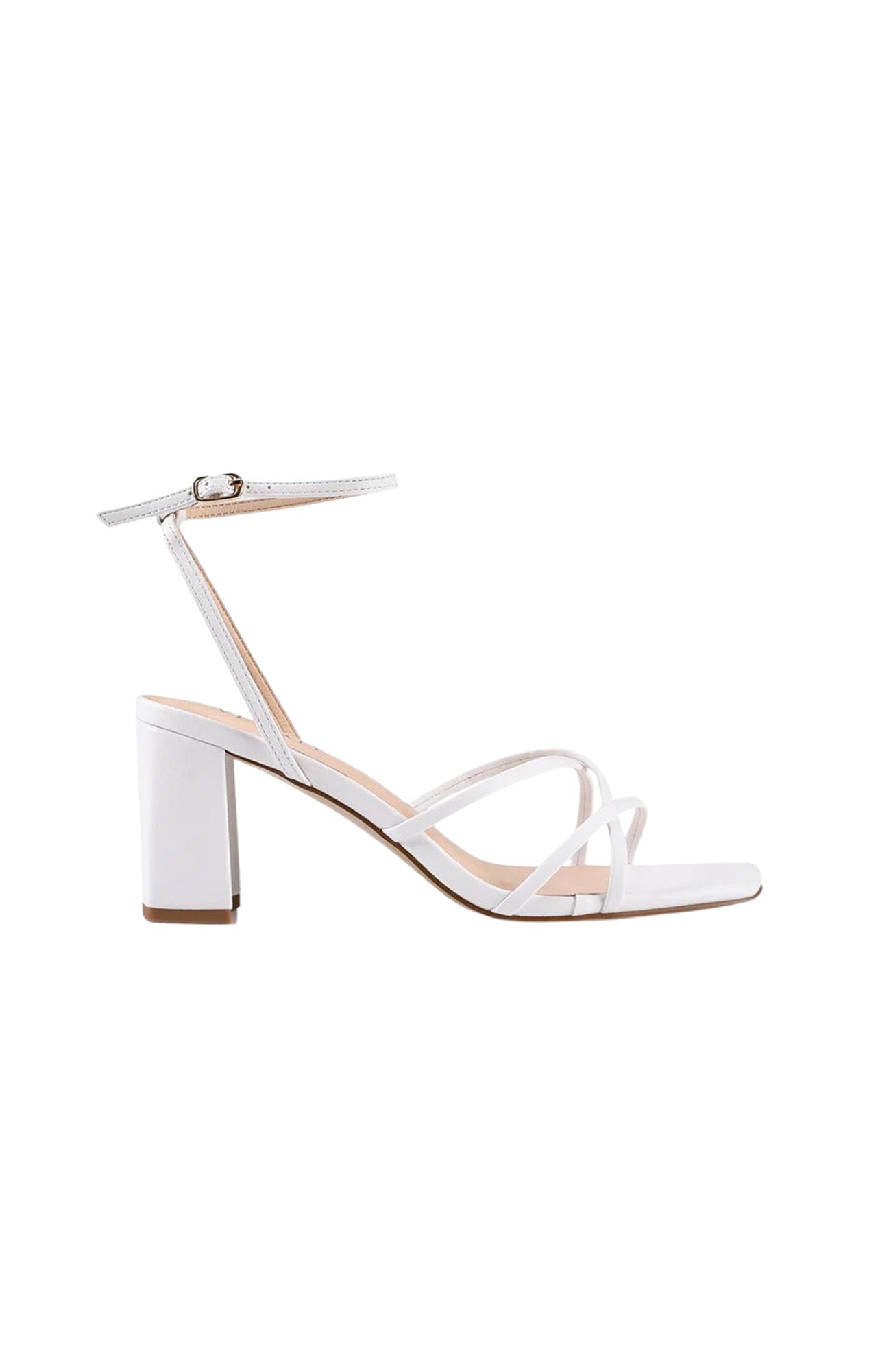 Nakita Block Heel Sandal White Smooth