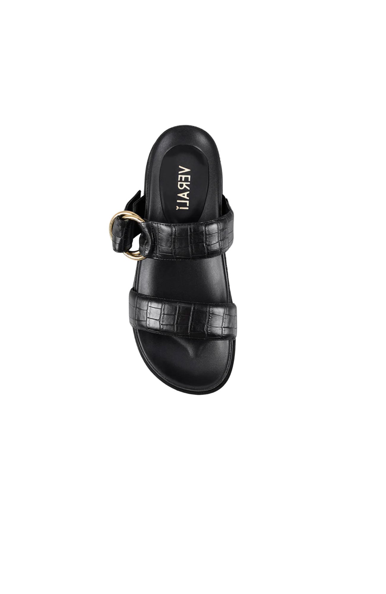 Oslo Sandal Black Croc Emboss