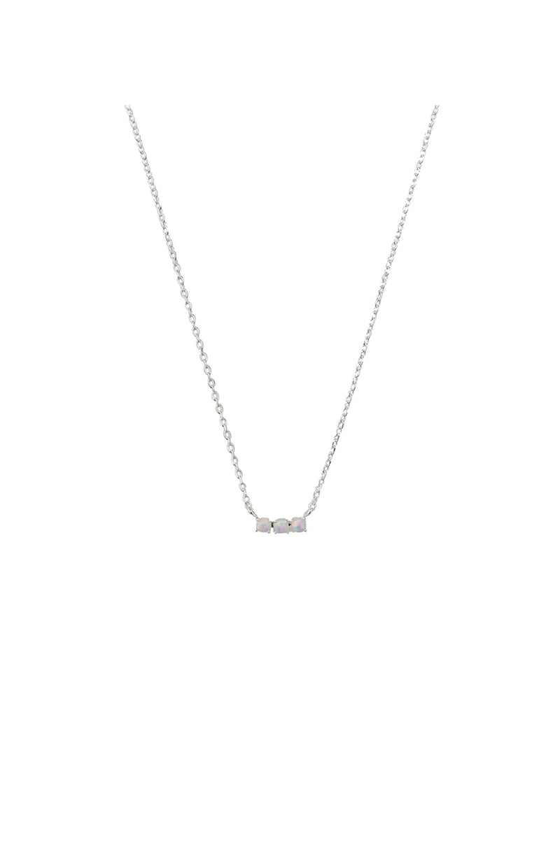 Saddie Opal Necklace Silver