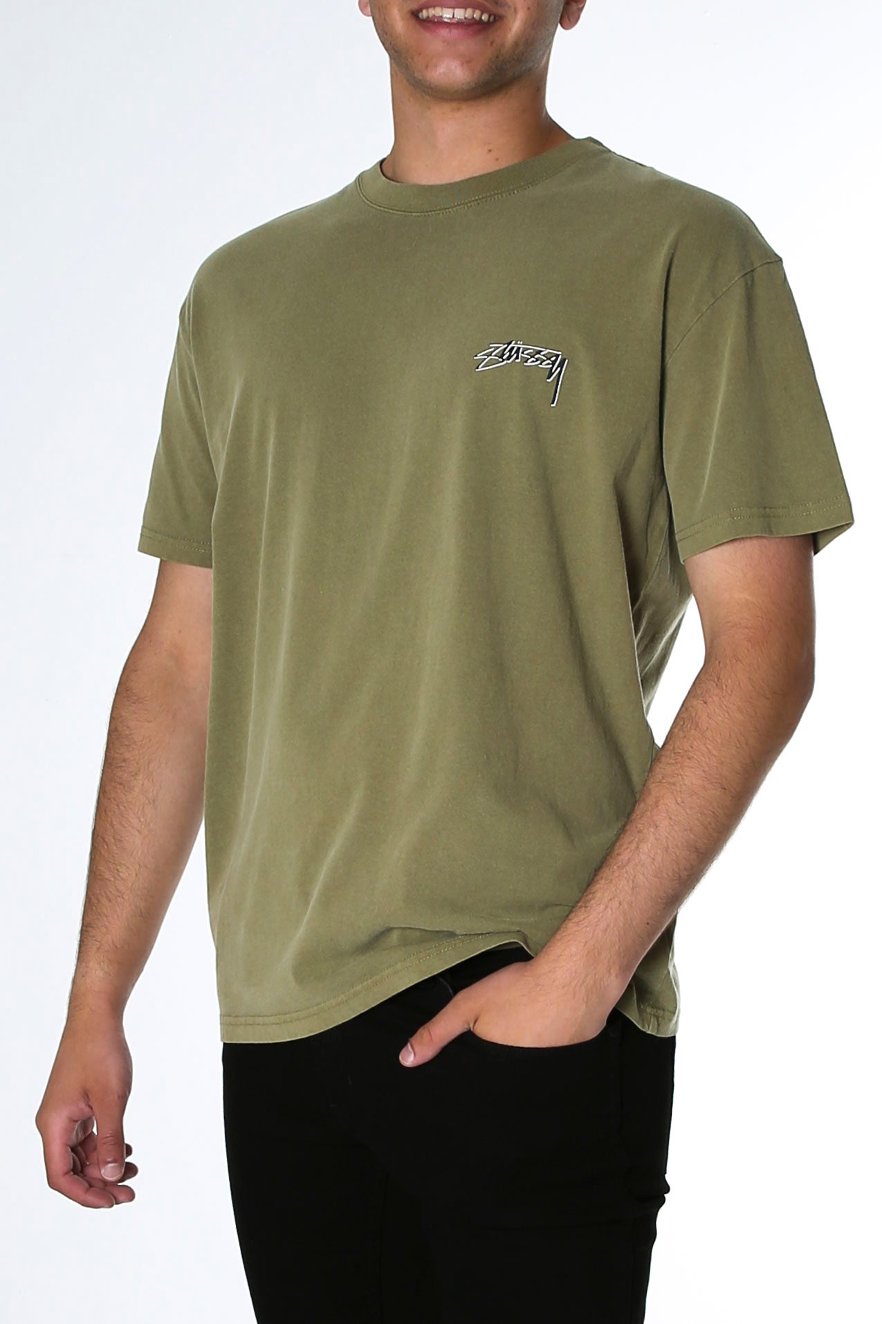 Shadow Script Short Sleeve Tee Pigment Light Khaki