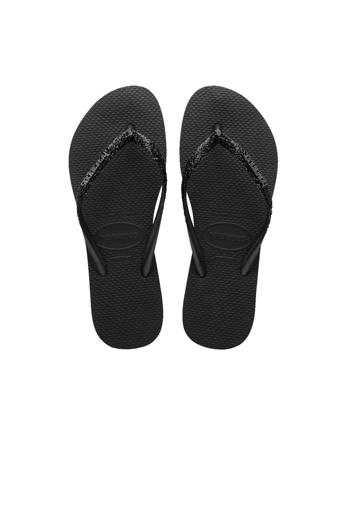 Black havaianas best sale with metal logo