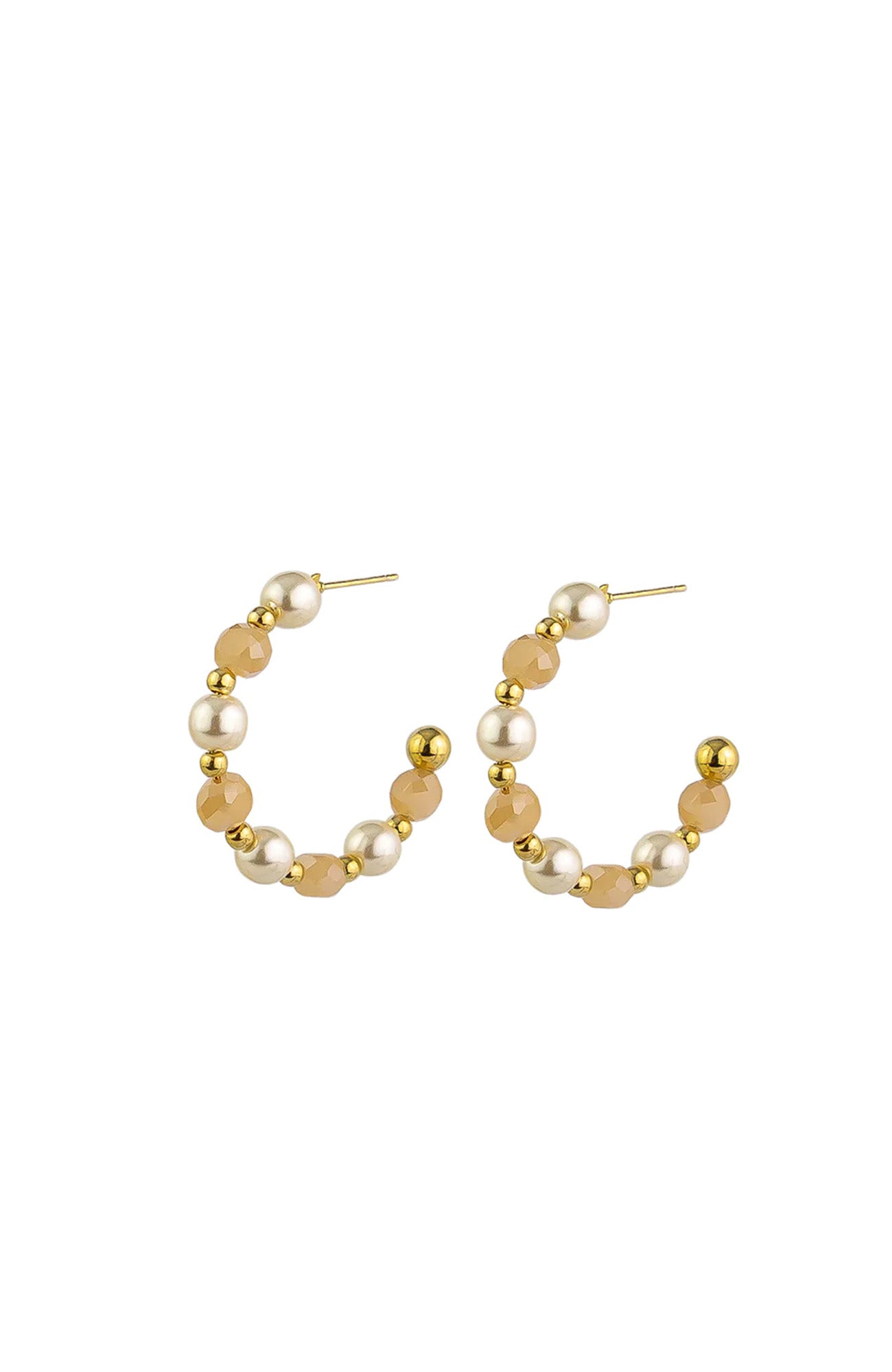 Sora Pearl Hoops Gold