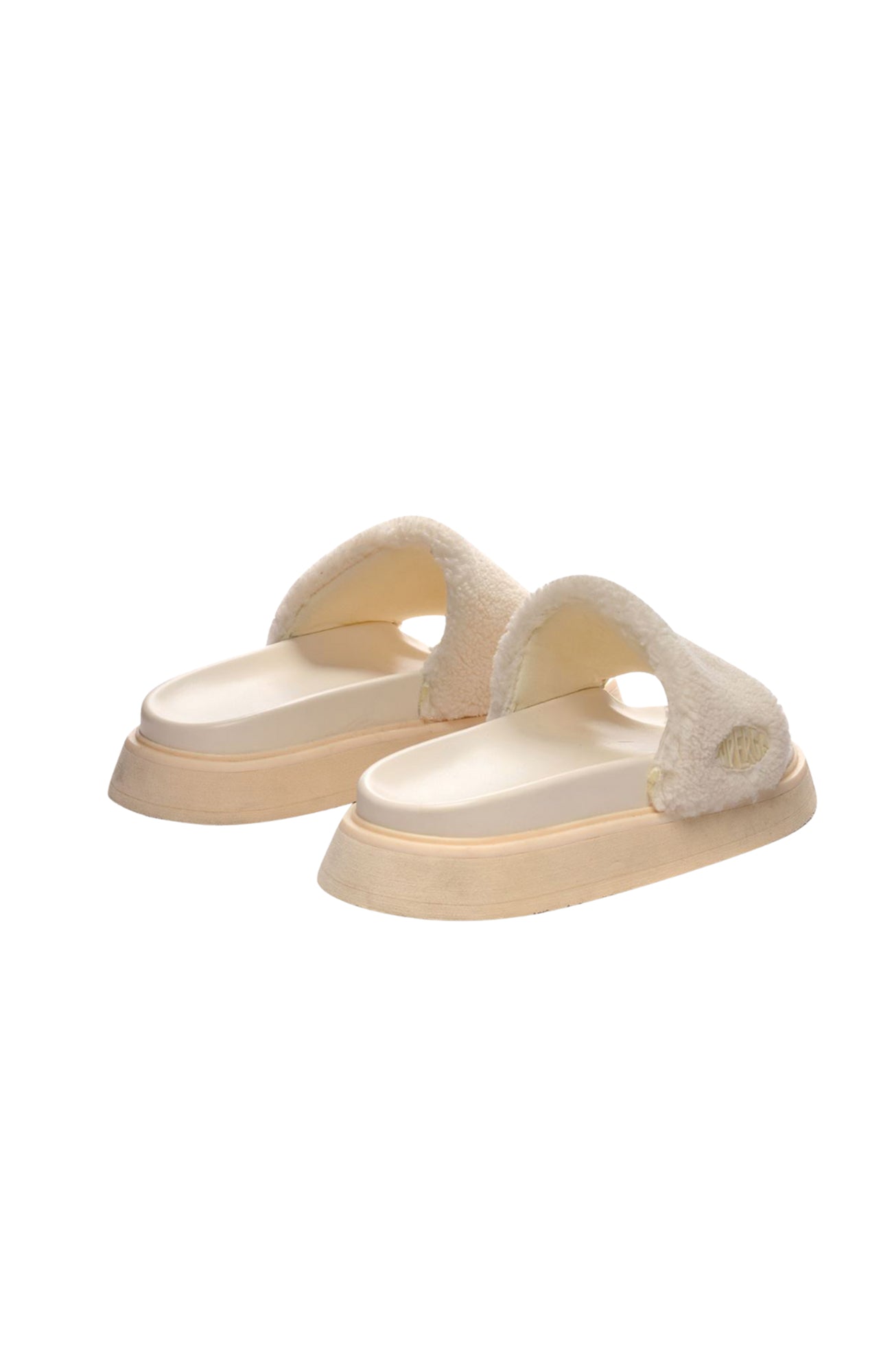 1918 Slide Platform Faux-Fur Beige Lt Eggshell