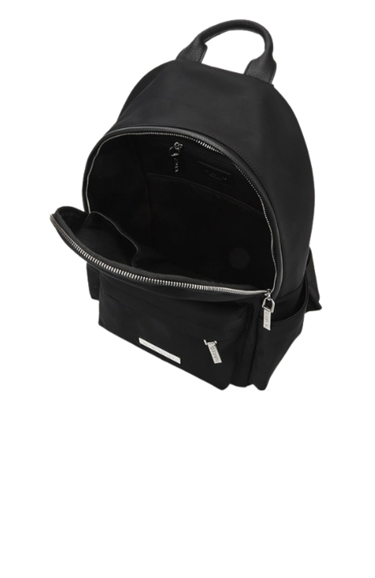 The Nikki Nylon Backpack Black Silver