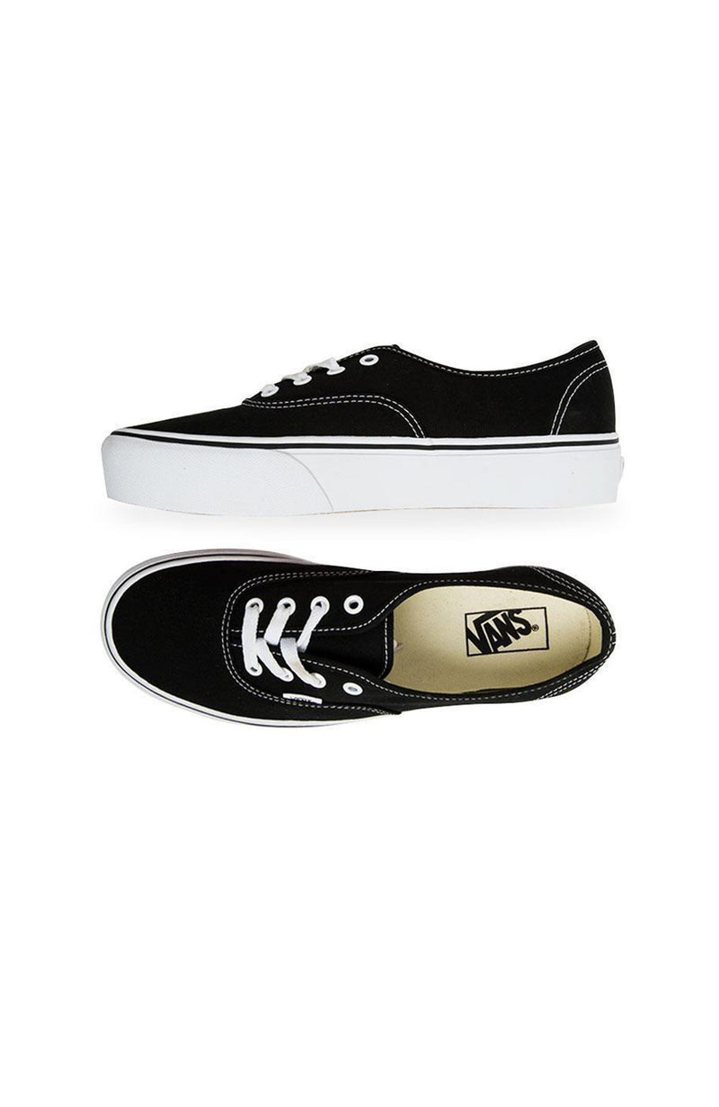 Vans authentic shop platform black white